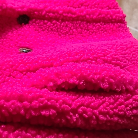 Women's XL, UGG Gertrude Teddy Hot Pink Sherpa Jacket - Picture 3 of 8
